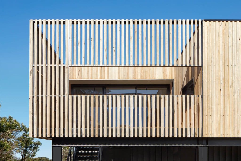 Timber cladding on house