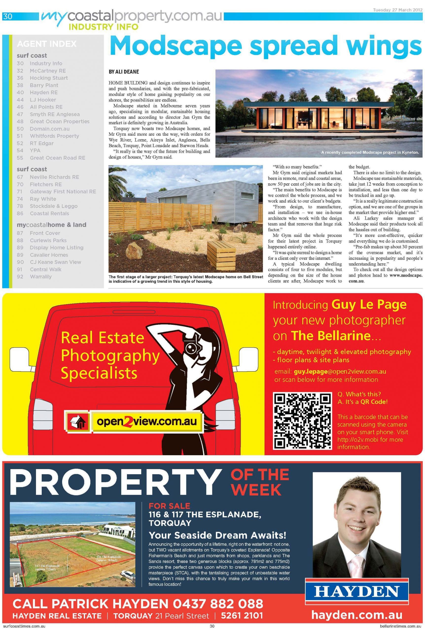 Modscape modular homes featured in the Surfcoast Times