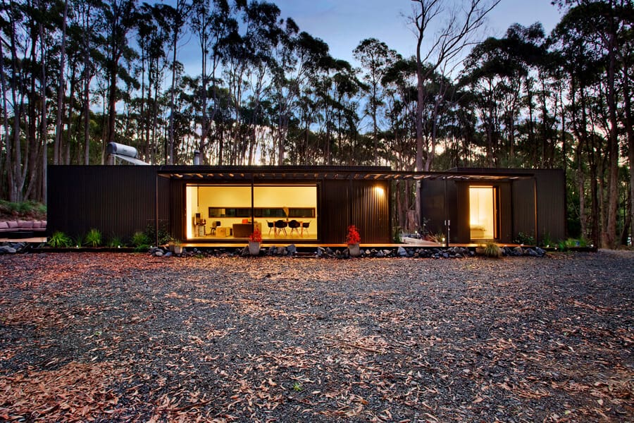 Prefab home in the Australian rural forest