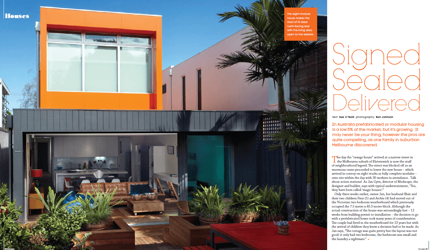 Modscape modular homes featured in Green Magazine