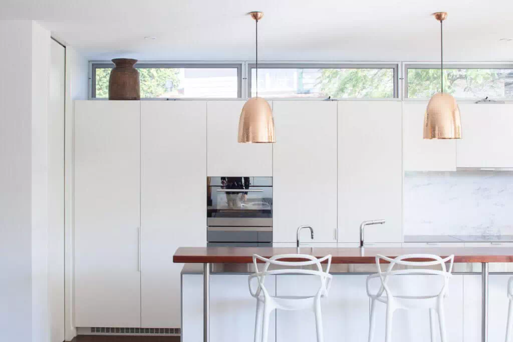 Kitchen island in a modular home