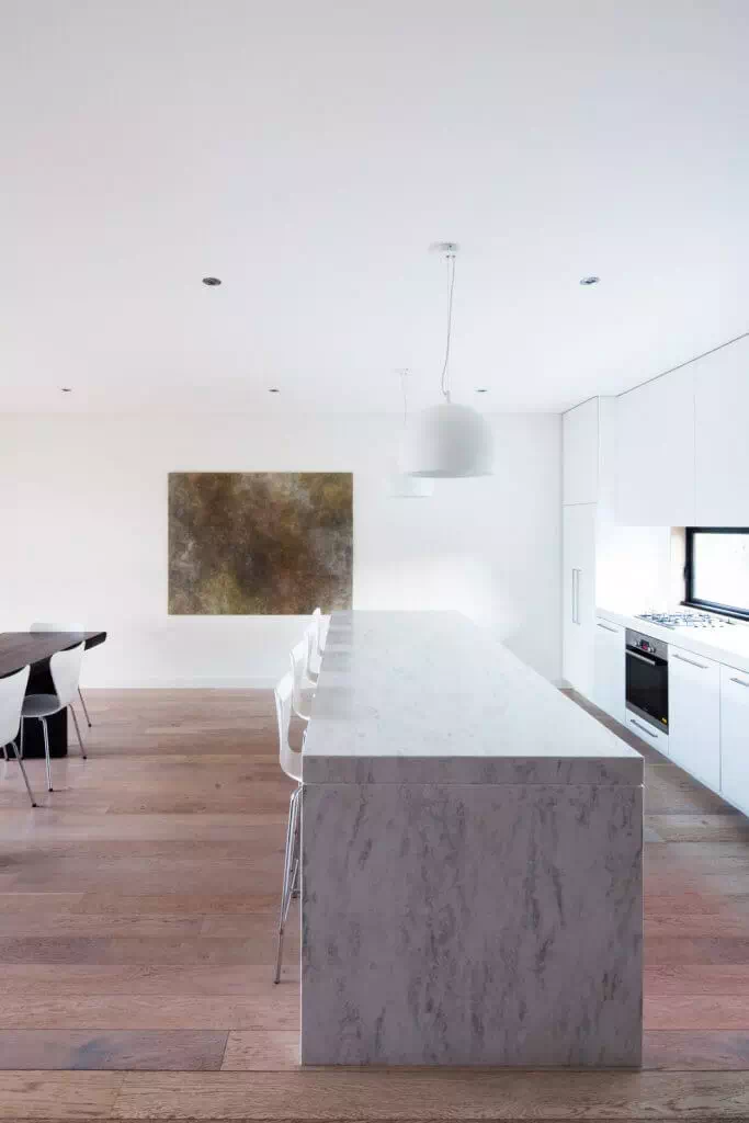 Kitchen island in sustainable house design