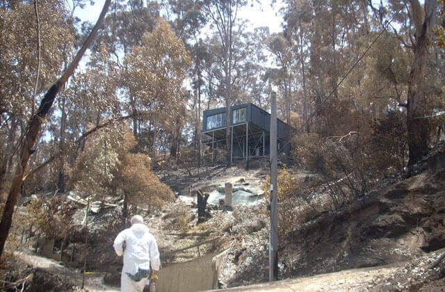 Prefab home installed on steep hill in Australia